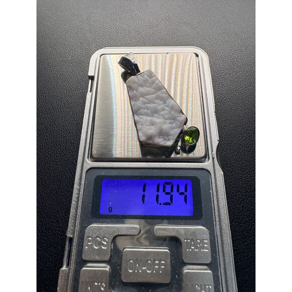 Sterling Silver Light Purple Druzy Agate Peridot 2" Pendant - Picture 16 of 16